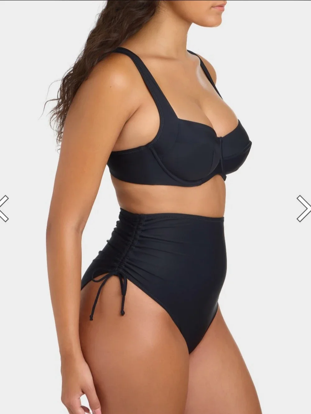 Panache Signature Olivia Underwire Balcony Bikini Top in Black- 36I